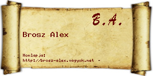 Brosz Alex névjegykártya