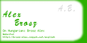 alex brosz business card